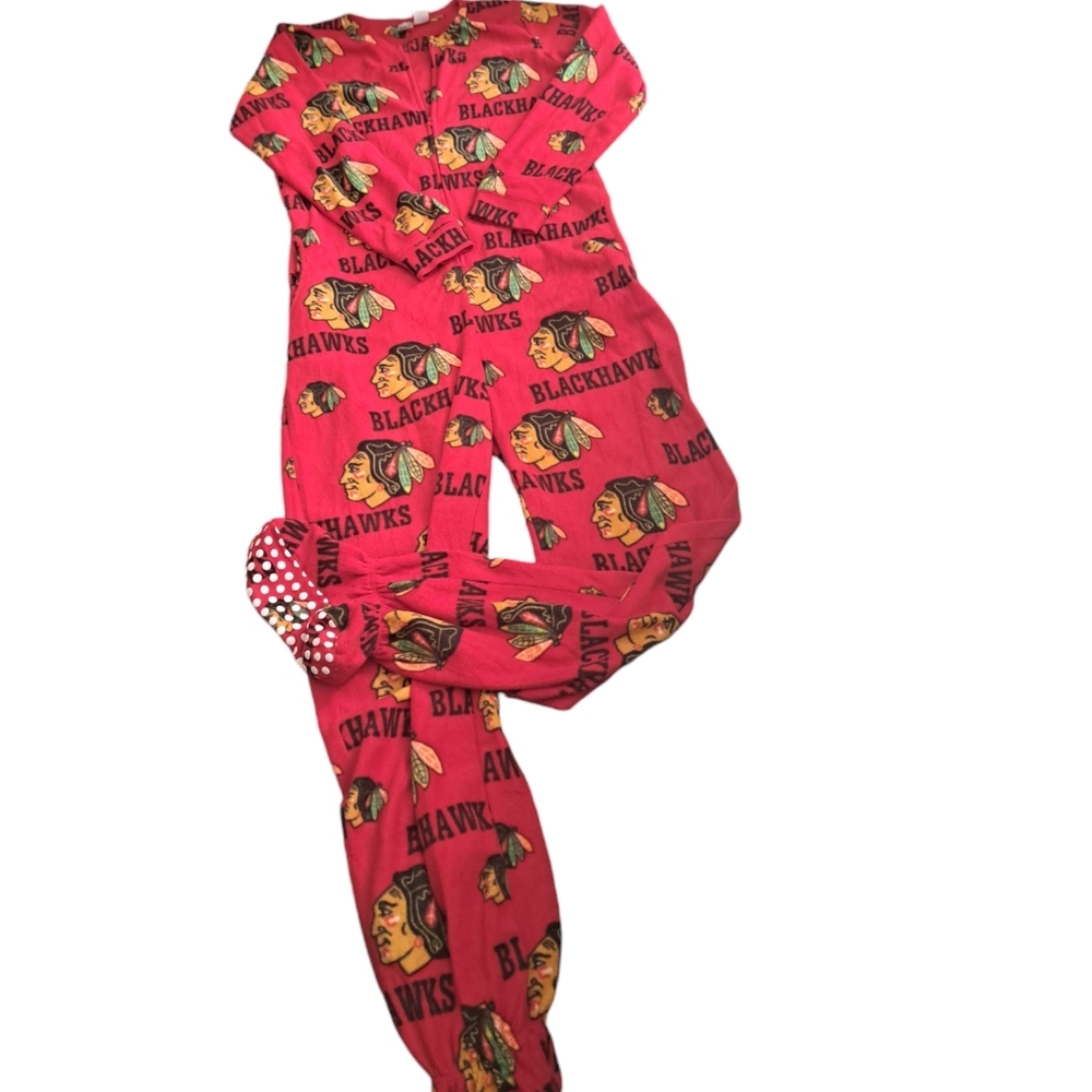 NHL Concepts CHICAGO BLACK HAWKS full piece gripped footed PJ'S hockey Ladies L